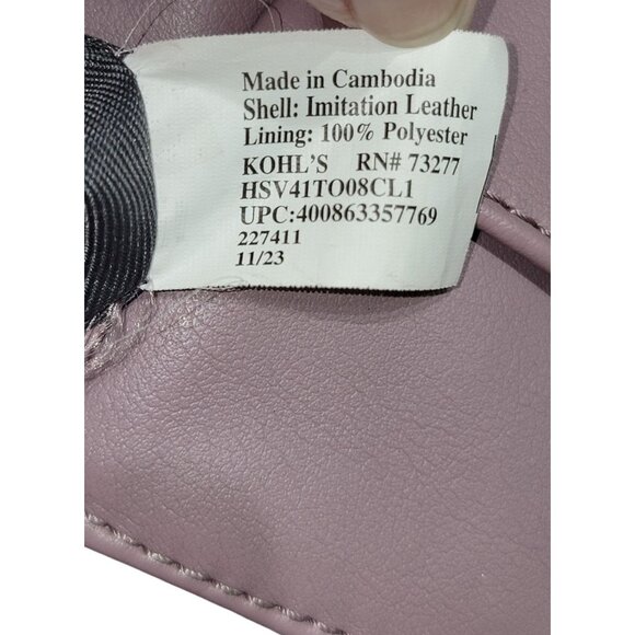 Simply Vera Wang Cara Tote Bag Handbag Purse - Elderberry - Picture 7 of 7